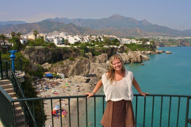 sunburnt and happy in Nerja