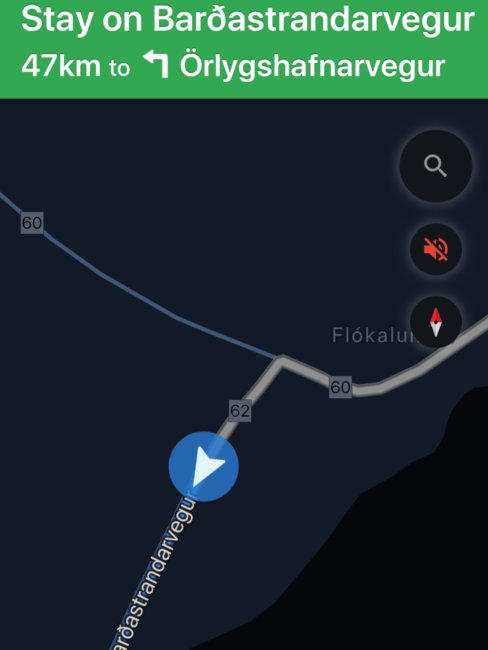 Driving directions through Iceland